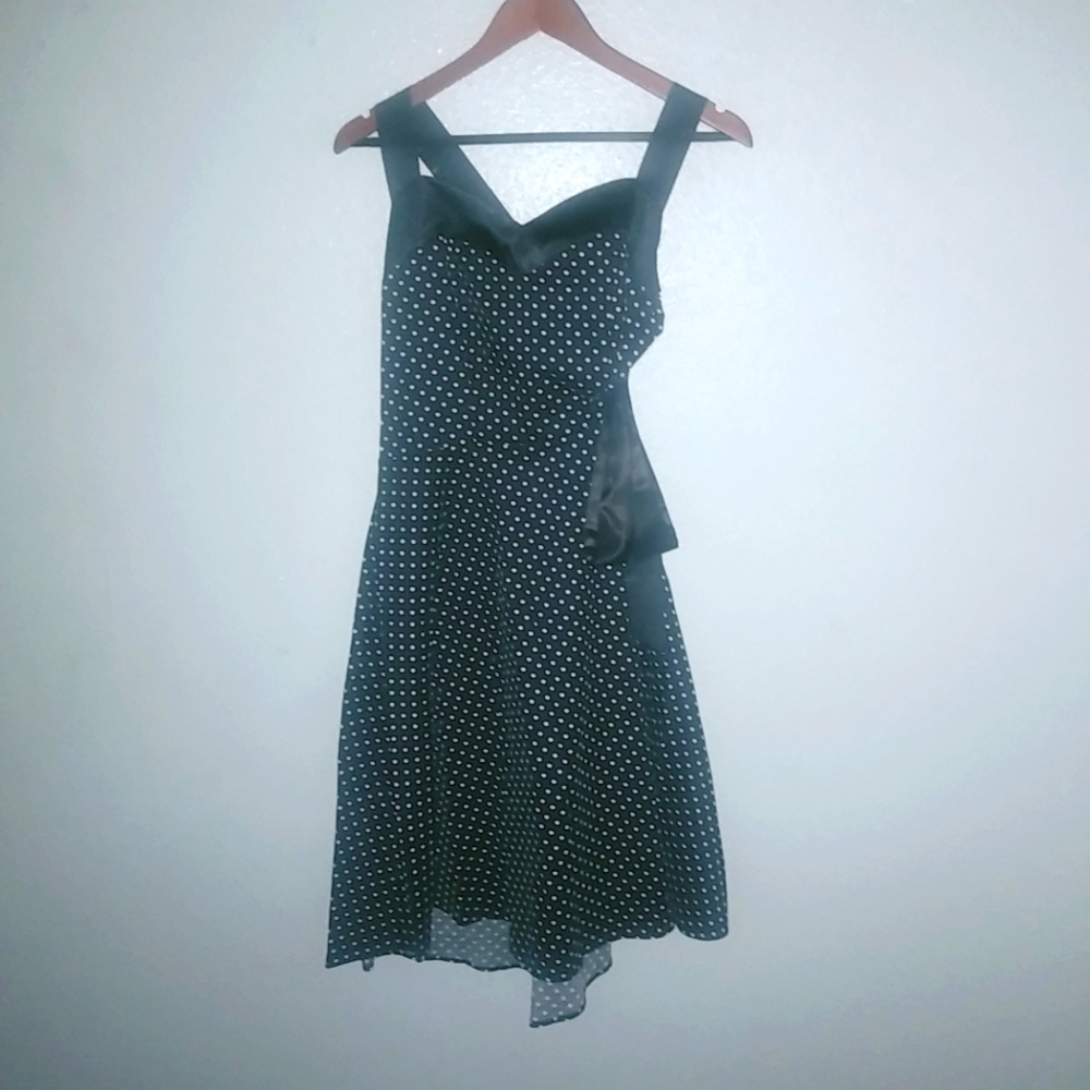 Dress Tells L Pin Up Black White Polka Dot Dress
